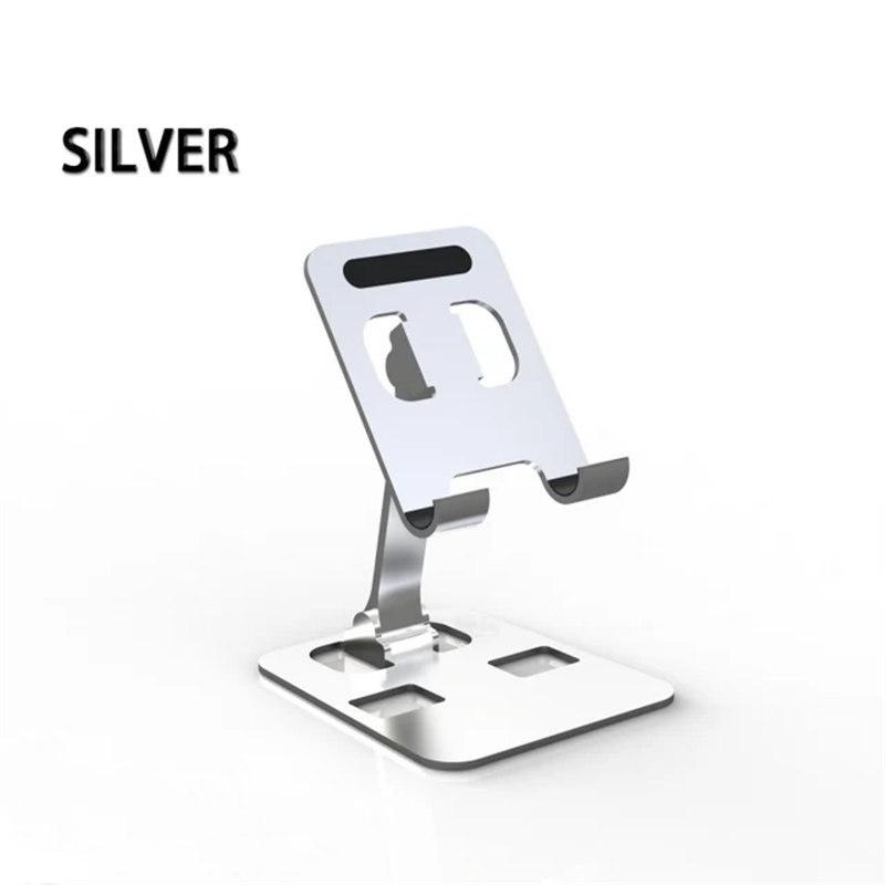 

Складная портативная настольная металлическая подставка для мобильного телефона, универсальная подставка для мобильных телефонов и планшетов 1 PCS серебряный