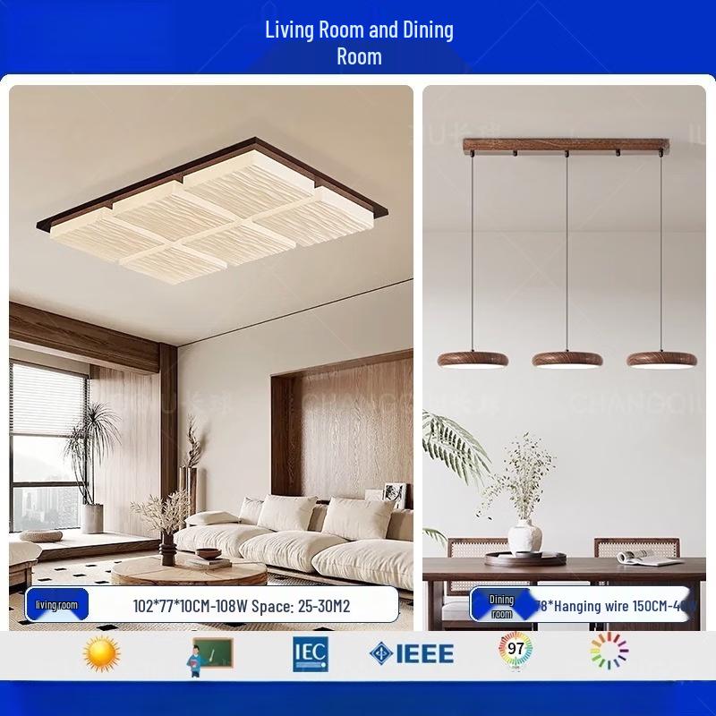 

Dream Bubble Black Walnut New Chinese LED Ceiling Lamp