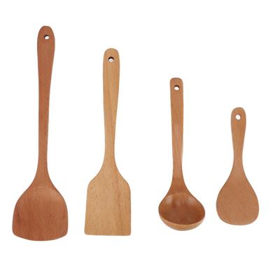 Wooden Spatula for Cooking Non Slip Multi Purpose Wooden Turner with Spoon Kitchen Wood Utensils