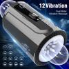 Lock Groove Double Vibration Male Masturbation Cup Waterproof Massager Penis Penetration Thrust Broken Membrane Experien Sex Toy