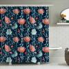Modern Floral Print Shower Curtain Waterproof Fabric Decoration Home Bathroom Decor Custom Size Available