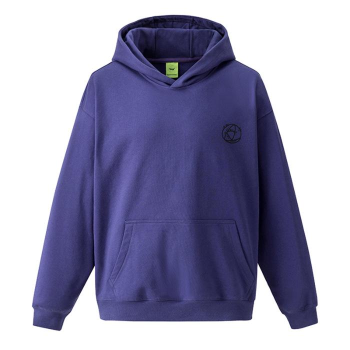 

Осенне-зимний свитер с капюшоном, мужской свободный свитер большого размера, американский модный бренд, ретро, базовый повседневный топ 4XL фиолетовый