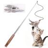 Cat Teaser with Natural Bird Wooden and Replacement Relieves Boredom and Acts As a Fishing and Is Perfect for Indoor Cat Lulu's World Toy,