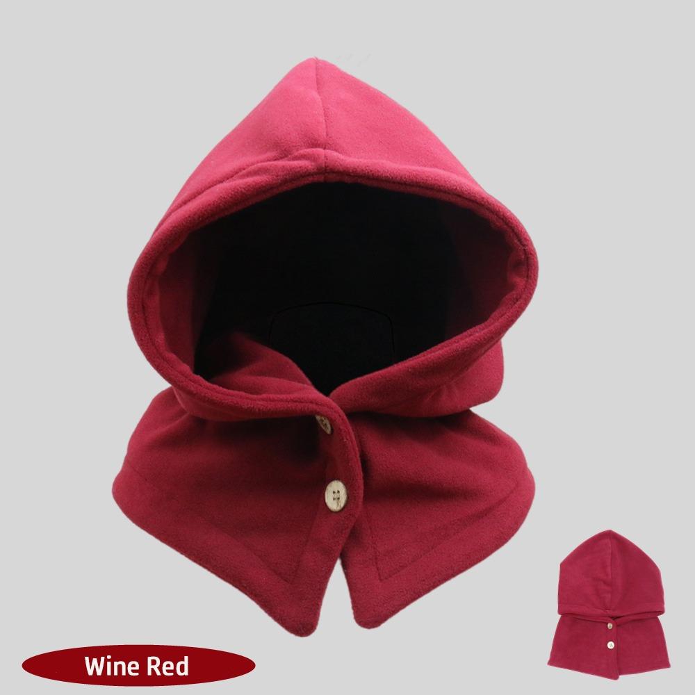 

Fashion Polar Fleece Balaclava Hat Collar Warm Soft Men s Pullover Cap Windproof Ears Warm Men Bonnets Cold Weather вина червоного кольору