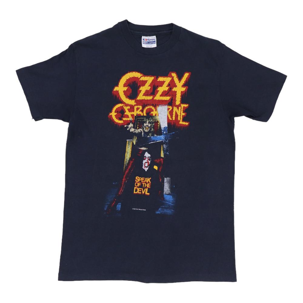 винтажная черная футболка с коротким рукавом Ozzy Osbourne Speak Of The Devil 1982 года AHN01294 Унисекс XXL