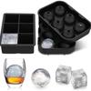Silicone Ice Cube Tray: 6, 8, or 15 Cubes; Square, Long Strip, or 6-Hole Round Mold