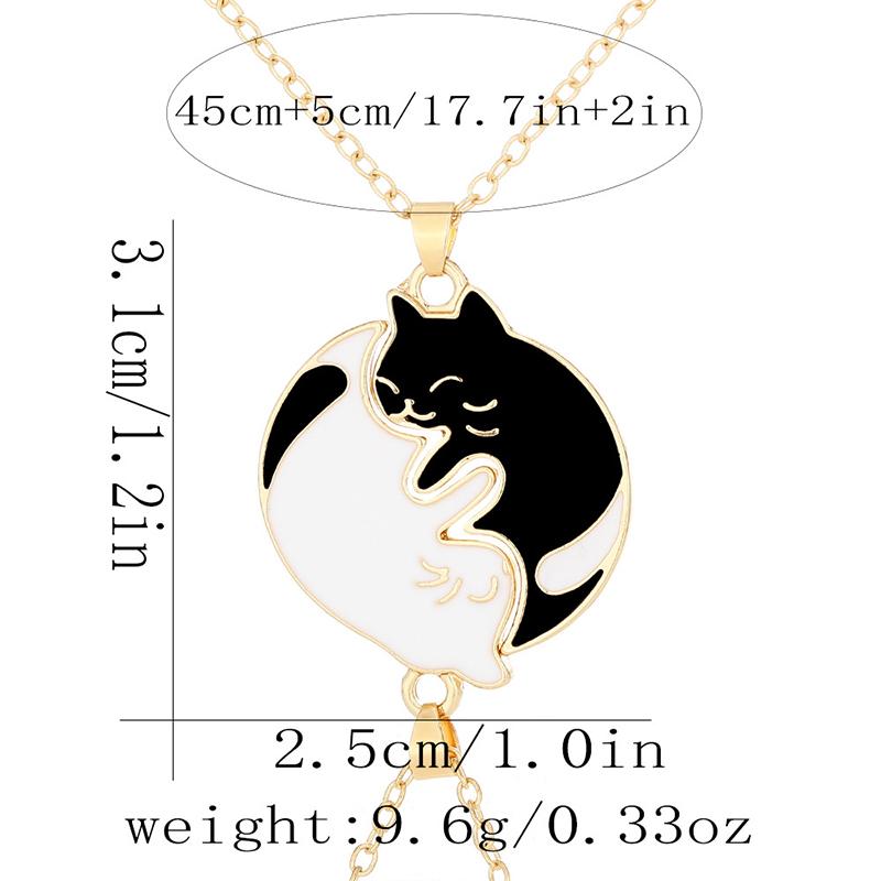 Hug Cute Pet Cat Pendant Necklace Women Girls  Trendy Jewelry Couple Gift Friendship Necklace