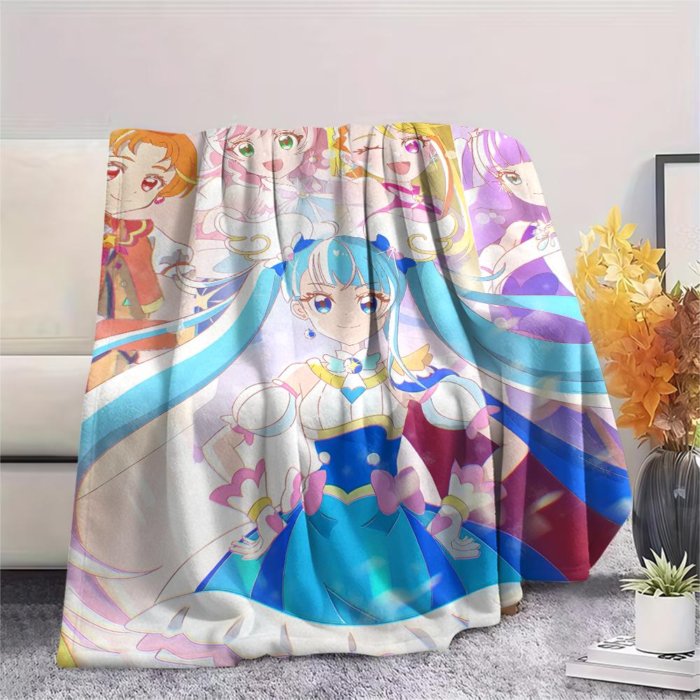Pretty Cure Best Friends pattern Flannel Blanket, High quality Comfortable for All Seasons, Home Decor, Warmth and Comfort, Perfect for Gifts.