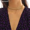 Punk Miami Cuban Choker Necklace Collar Statement Hip Hop Big Chunky Aluminum Gold Color Thick Chain Necklace Women Zircon