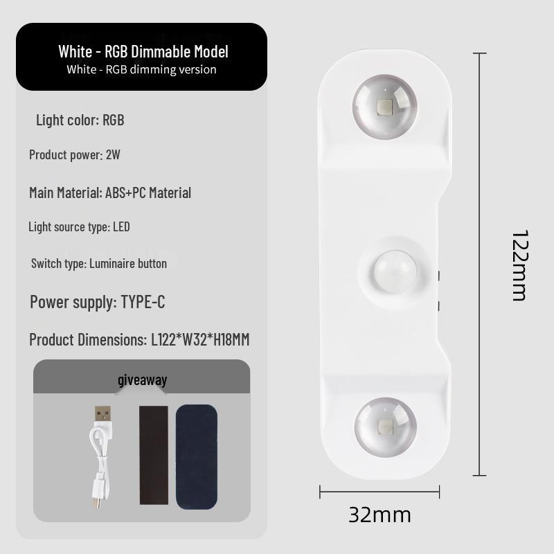 Rechargeable Induction Wall Lamp with Motion Sensor - Nightlight, Magnetic, Corridor Ambiance, High-End Feel