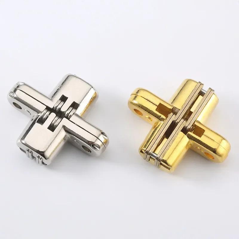 4Pcs Hidden Hinges Invisible Concealed Barrel Cross Door Hinge Bearing Wooden Box For Folding Window Furniture