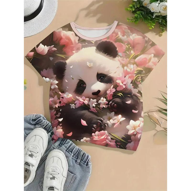 Girls' Clothing Cute Animal Elephant & Deer 3d Print Fashion Casual T-Shirts Funny Girls' T-Shirts