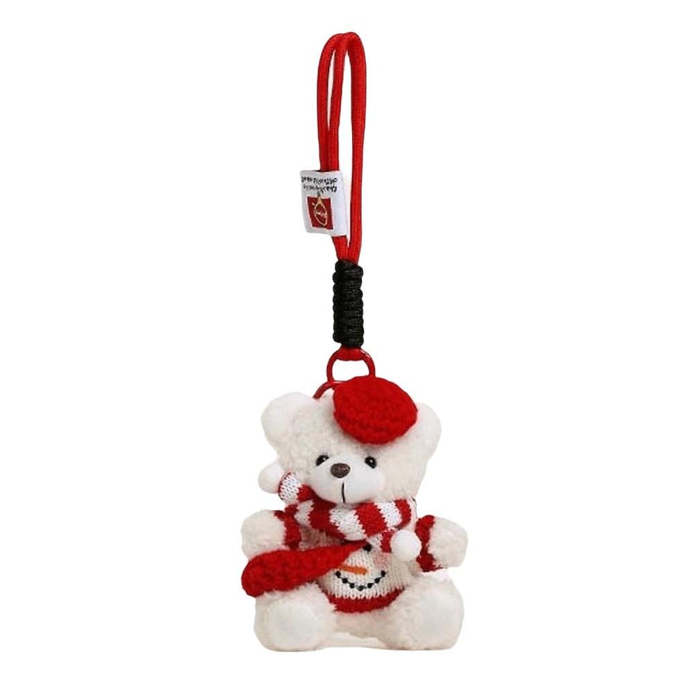 Soft Plush Christmas Bear Pendant Knitted Sweater Cartoon Bag Charm Festival Gathering
