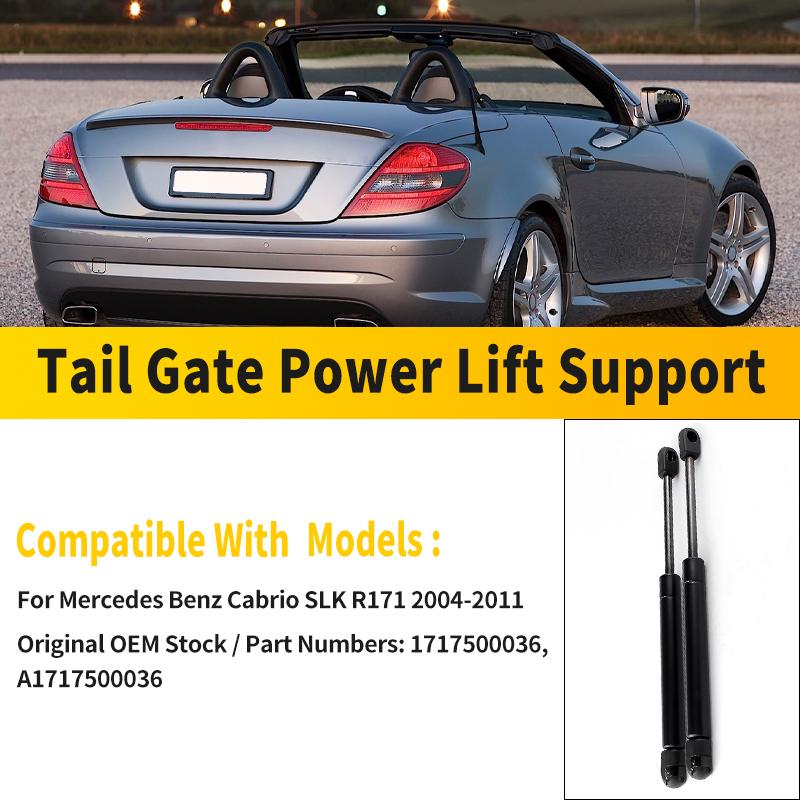 2PCS Rear Tailgate Damper Strut For Mercedes Benz Cabrio SLK R171 2004-2011 Rear Tailgate Boot Gas Spring Lifter Struts Black