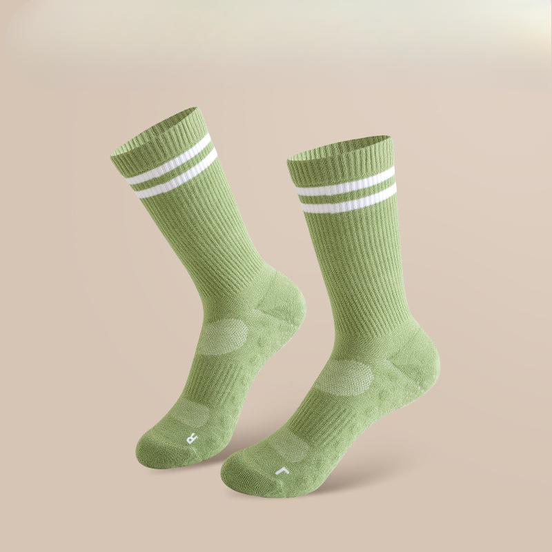 

Ladies Spring and Autumn Yoga Pilates Jump Exercise Glue Non Slip Tube Socks 1 pair чай зелений колір