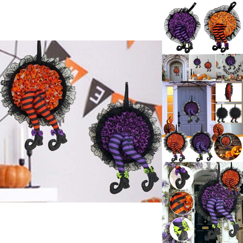 Spooky Halloween Witch Wreath Perfect For Indoor Outdoor Decor Props