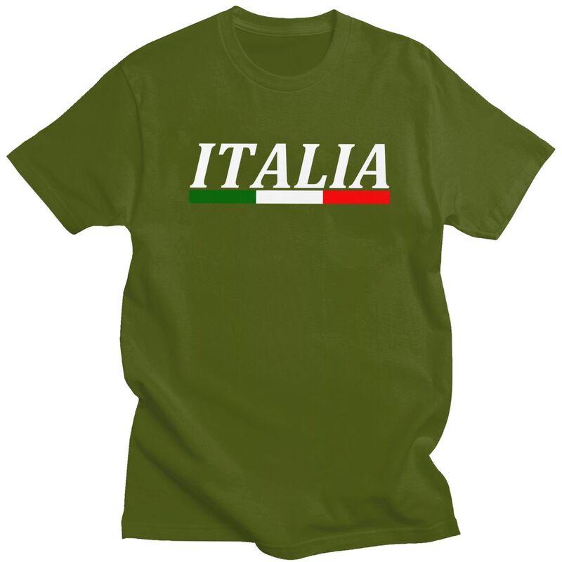 Custom Italy Flag T Shirts for Men Pure Cotton Tees Italian Proud Tshirt Tshirt Clothes