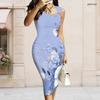 Women Plus Size Sleeveless Vest Dress Featuring Metal Ring Ornament At Left Neckline
