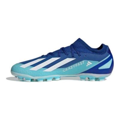 X Crazyfast.3 Round Toe Lace-Up AG (Rubber Short Stud) Lightweight Soccer Shoes Unisex Soccer Shoes Blue White IG7652