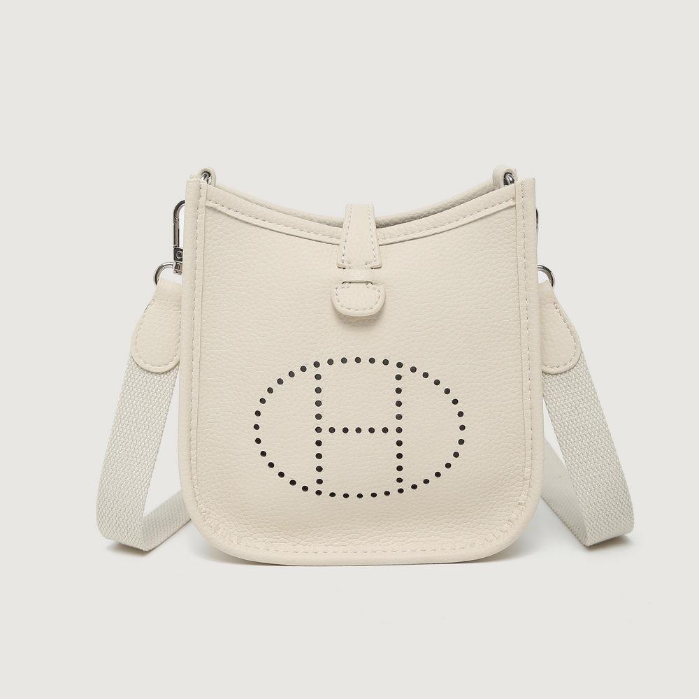 Evelyn Women's H-Letter Mini Shoulder Bag - Fashionable Hollow Design for Mobile Phone