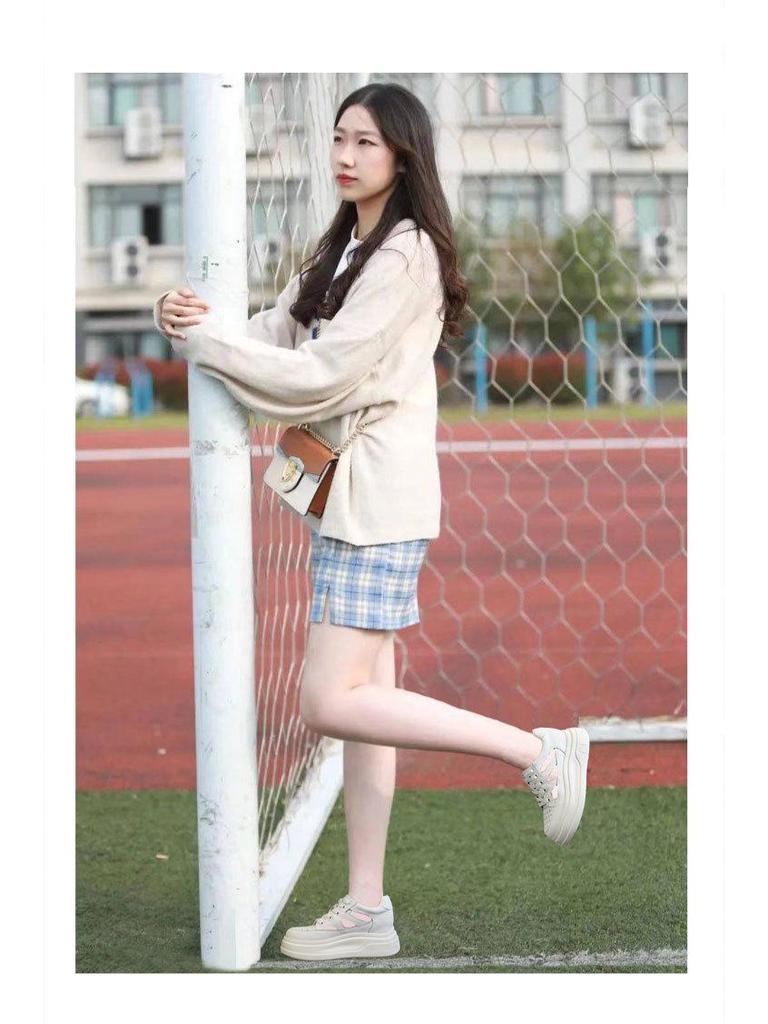 Women's Summer 2025 Platform Sandals - Thick Sole, Height-Increasing, Hollow Design, Petite, White.