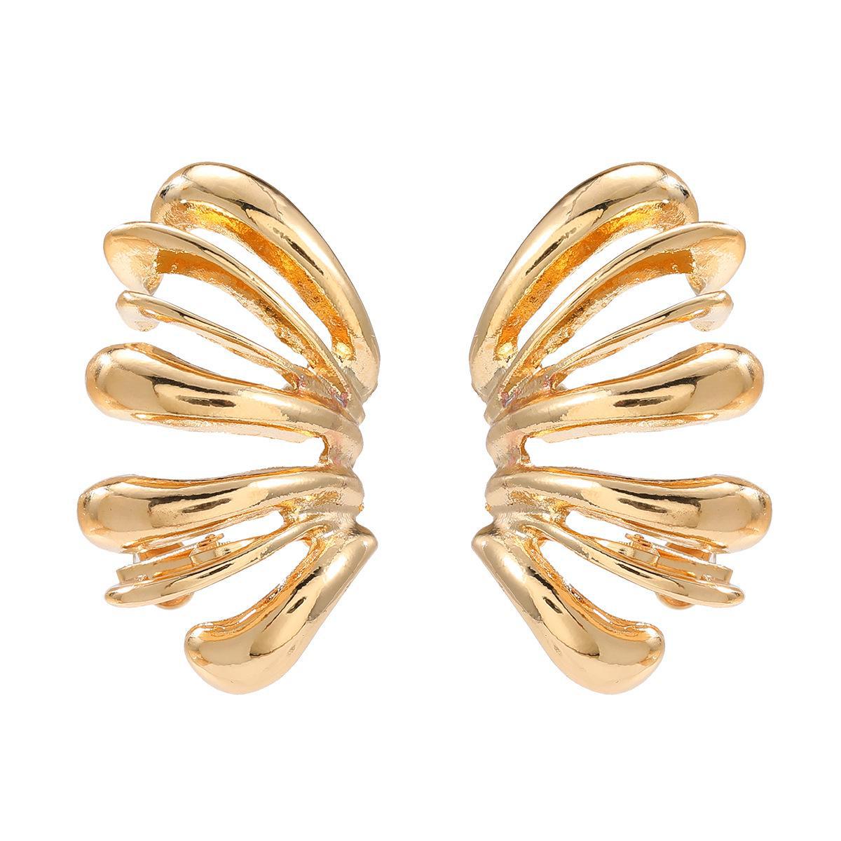 Преувеличенные серьги-цветы из металла - Модный европейский и американский дизайн для женщин