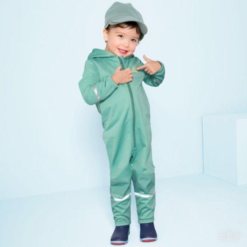 Outdoor Windproof Soft Shell Children's Jump Suit Boys and Girls Jumpsuit Romper Fleece-lined Heattech Waterproof Export