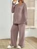 Autumn and Winter Knitted Cardigan Top with Adjustable Waist, Casual Loose Pants, Maternity Suit