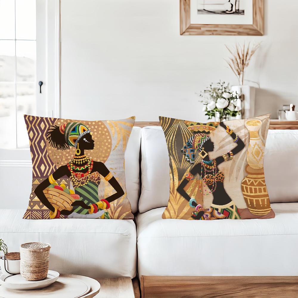 African Tribal Style Elephant Pillow Case Sofa Living Room Bedroom Headboard Backrest Square Cushion Nap Time