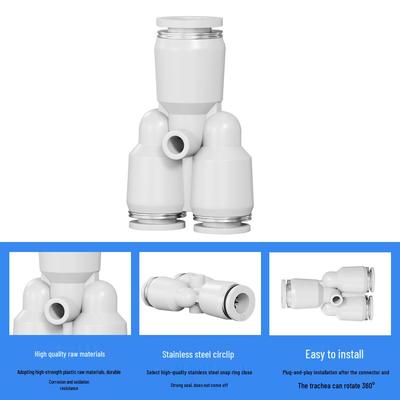 Pneumatic Y-Type Quick-Connect Plastic Tubing Reducer