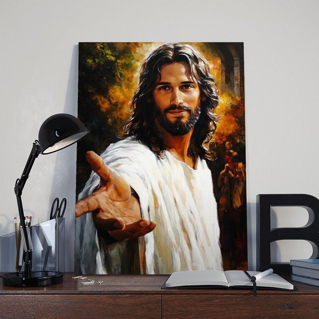 Jesus mit ausgestreckter Hand, Moderner Klassischer Kunstdruck für Zuhause, Büro, Schlafzimmer, Esszimmer-Dekor - Perfektes Geschenk zum Muttertag