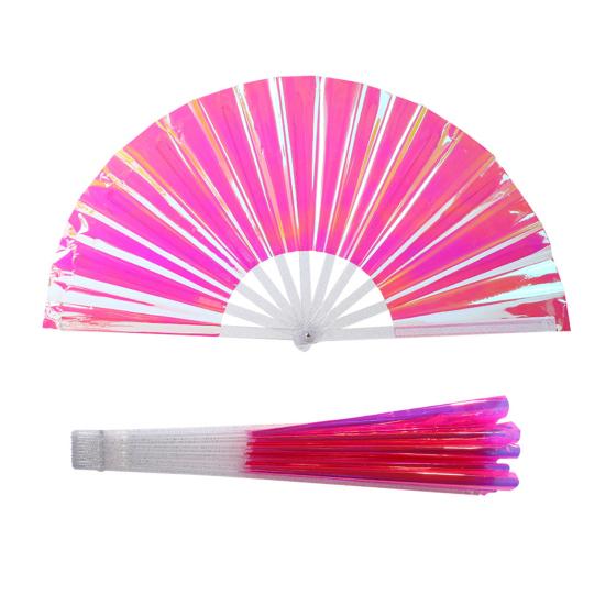 Holografische Vouwventilator Grote Iridescente Handventilator Draagbare Zomer Koelventilator Decoratie Dansoptreden Rekwisieten Feestaccessoires