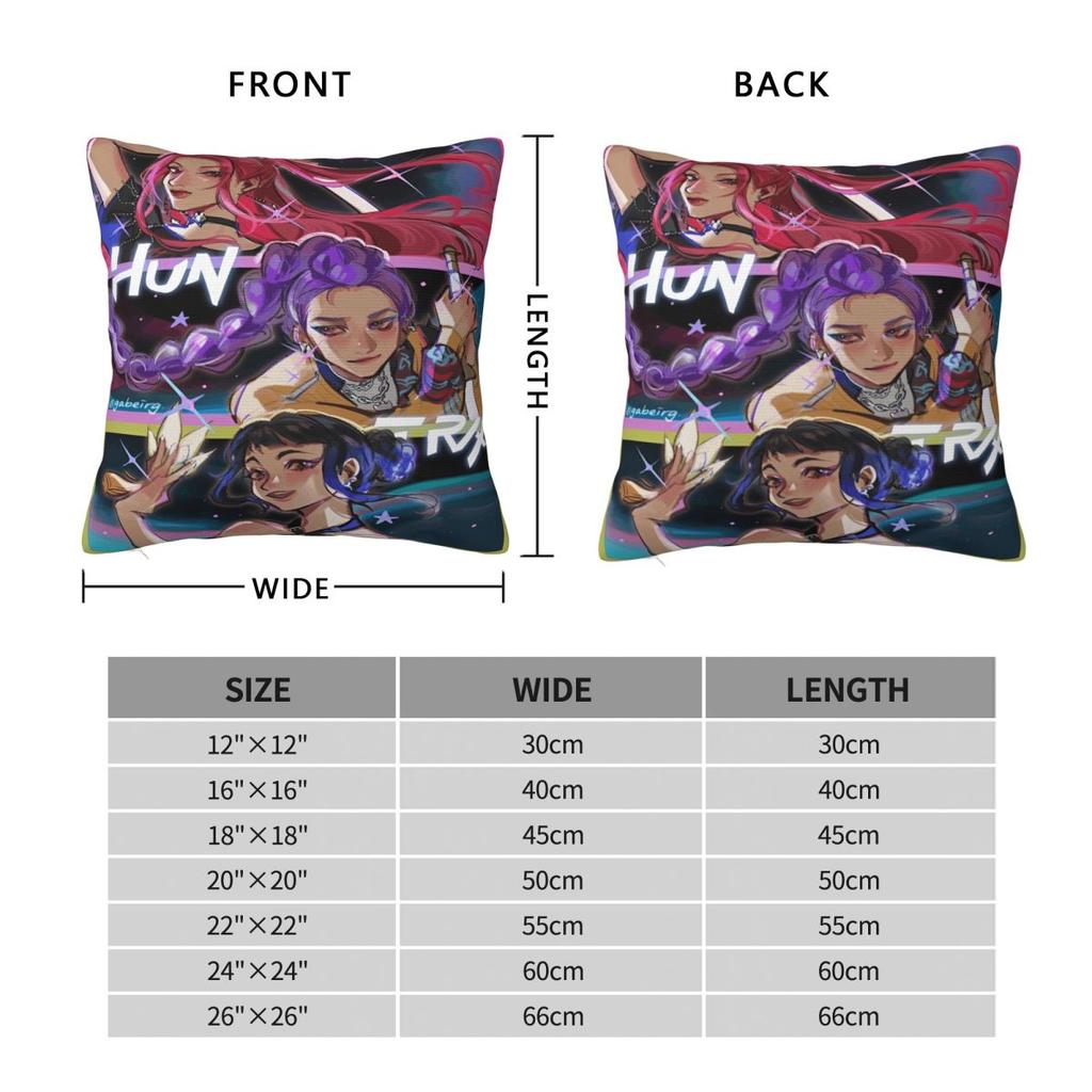 Huntri Girl Group K-pop Demon Hunters Pillowcases Cushion Cover Flim 2025 Pillow Covers Sofa Decoration Zipper Multi Size