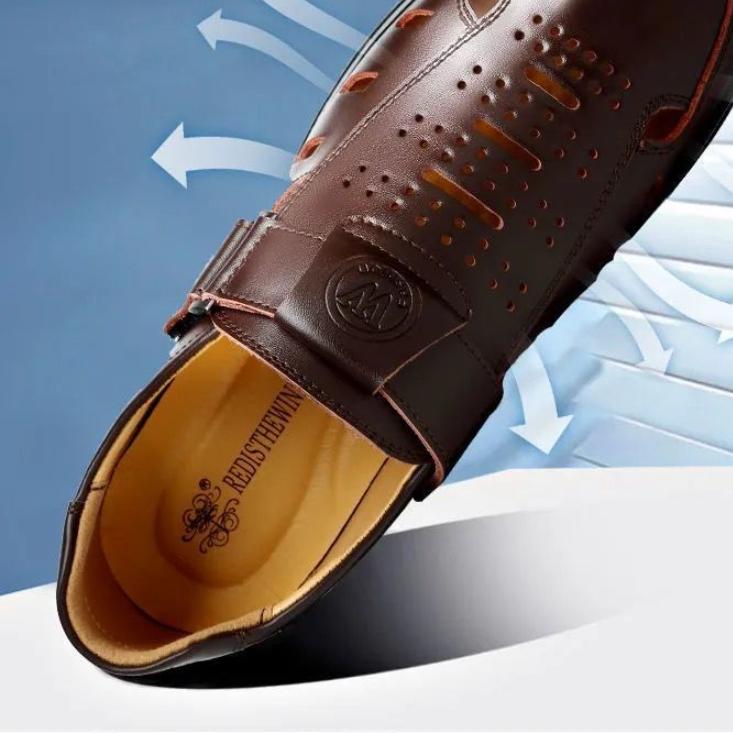 Сандалии Летние мужские уютные полые нескользящие мягкие классные дышащие с подсветкой — фото 4