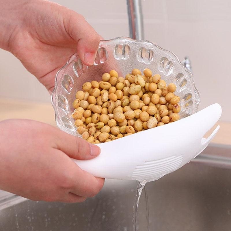 2 Scolapasta Per Alimenti Con Manico – Nylon Resistente Al Calore (210°C), 35x13,7 Cm, Bianco E Arancione, Per Pasta E Verdura