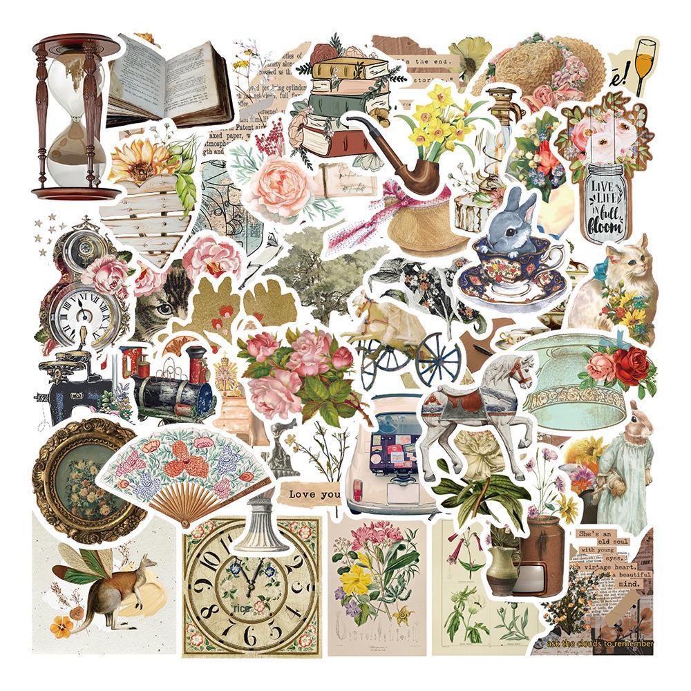 600 European & American Retro Stickers for Laptop, Journal, Phone Case, Thermos, DIY Decor