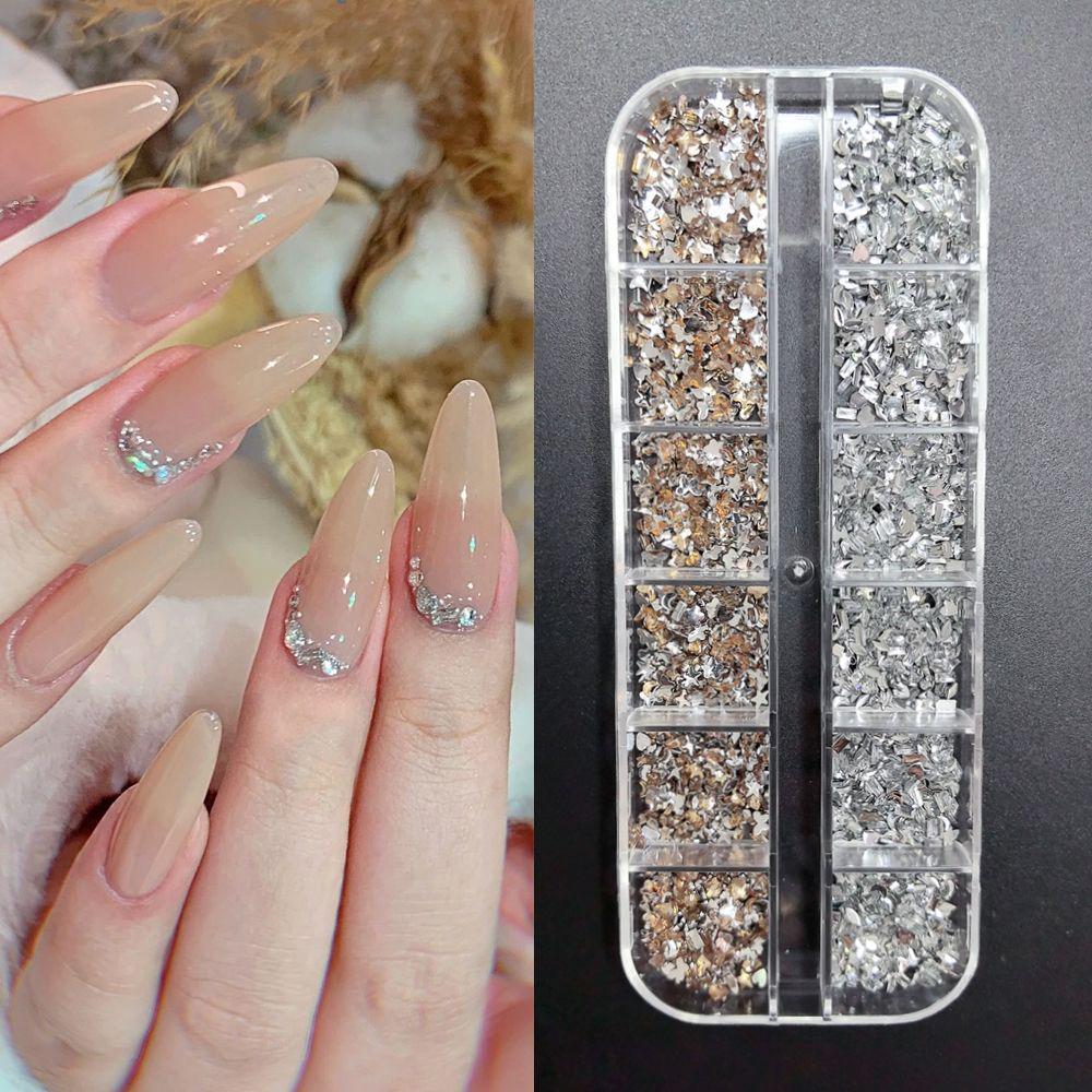 Nail Art Irregular Mini Ornaments: Pink, White, Colorful Champagne Accessories
