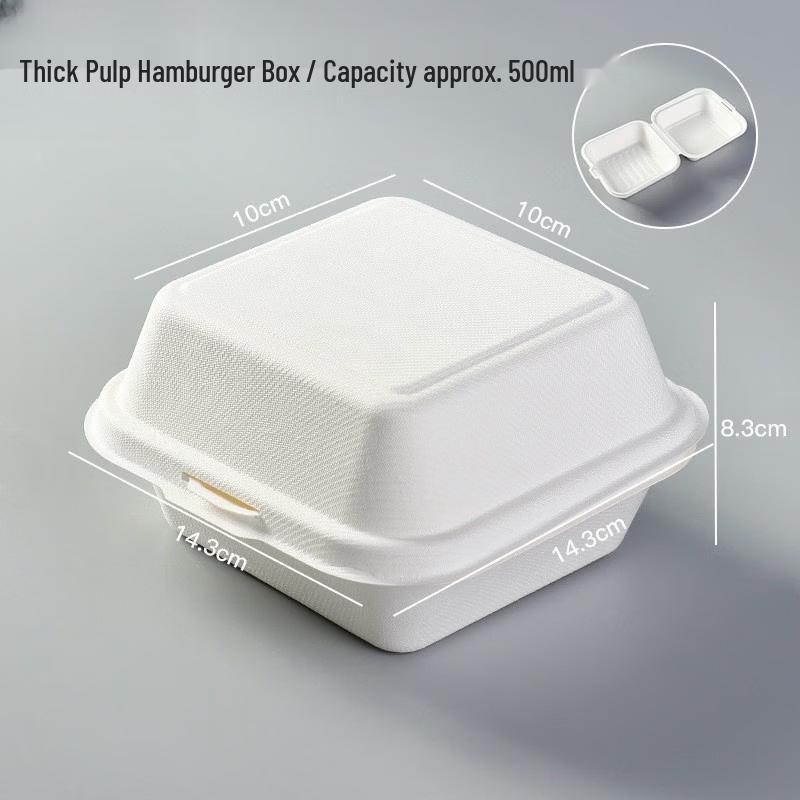 

6-inch Square Disposable Wheat Straw Food Boxes (100 Count)