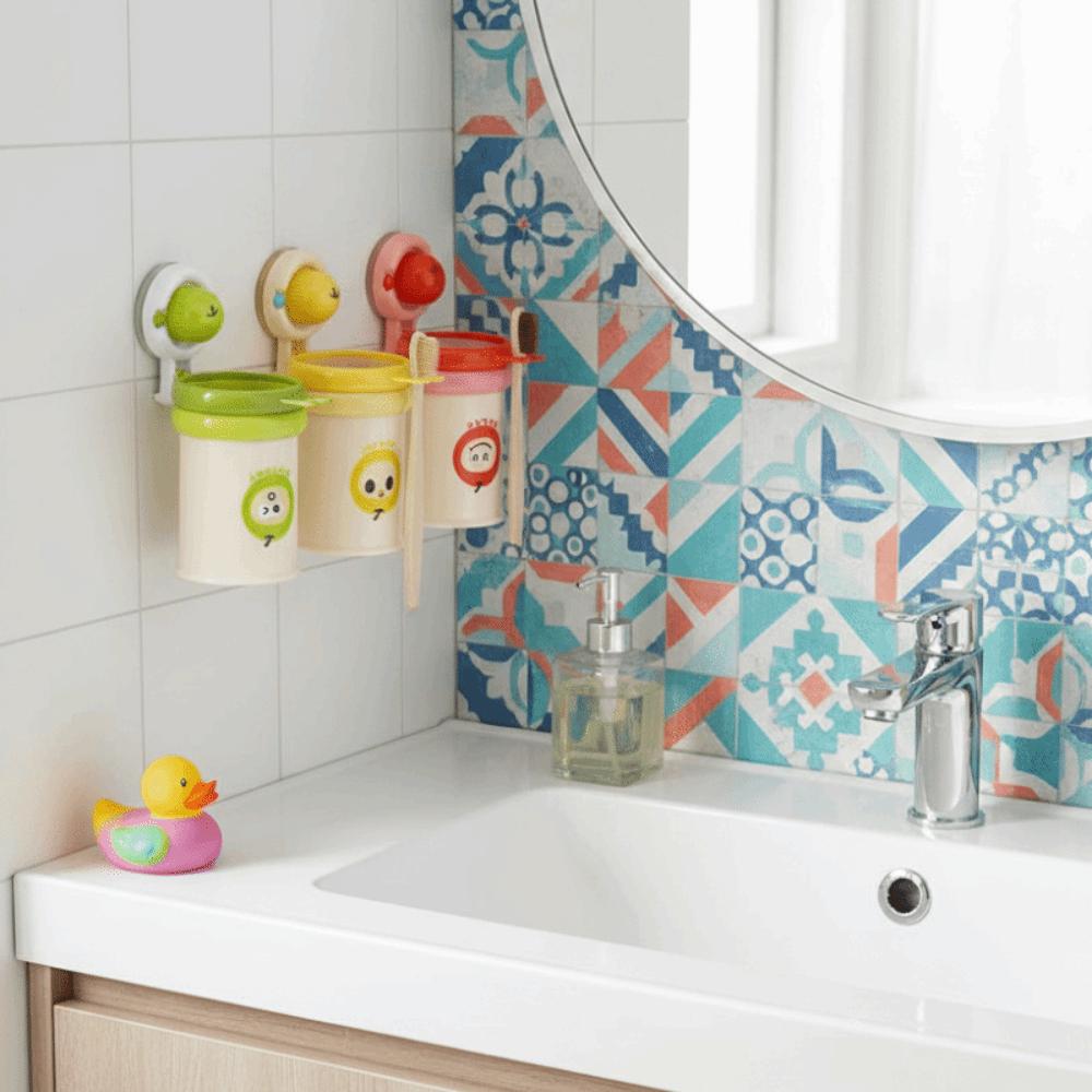 Cartoon Wall-Mounted Holder Detachable Magnetic Mouthwash Cup  Kitchen