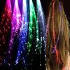 LED Light Up Braid Luminous Fiber Optic Hairpin Decor for Halloween Party