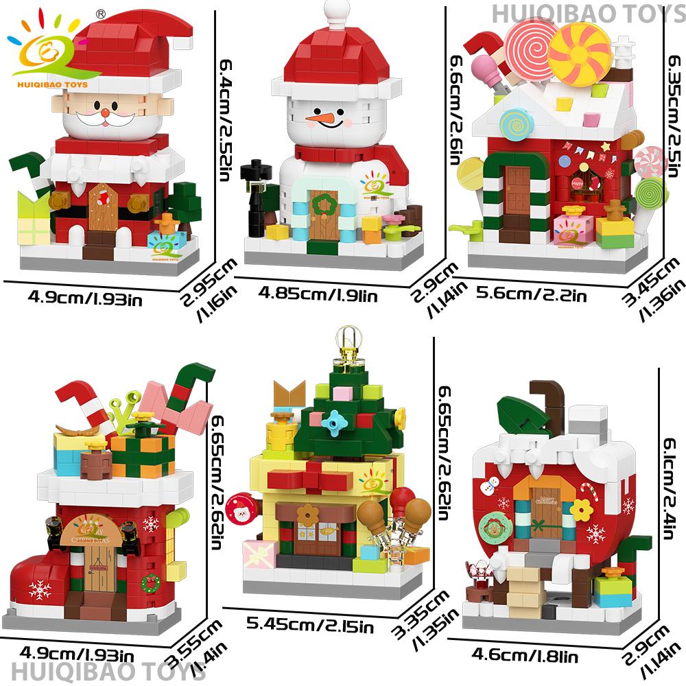 Bożonarodzeniowy Domek Deserowy Drzewko Święty Mikołaj Model Klocki Budowlane DIY Klocki Zabawki dla Dzieci Dorosłych Ozdoba na Biurko Prezent