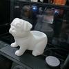 3D Printed Pug Figurine Plant Holder PLA Desktop Planter Pot Unique Handmade Planter  Office Desk