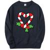 Christmas Hoodies Candy Cane Heart Hip Hop Fleece Round