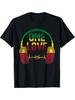 Top PickLocalpcs Unisexs Rasta Reggae Music TShirt One Love Pattern with Headphones and Heartbeat Design Cotton Casual Sh