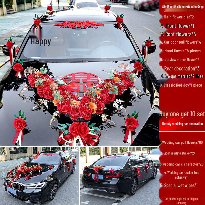 

Улучшенный набор украшений для свадебной машины с розами - Простая установка и конструкция на присосках для потрясающего оформления без повреждений