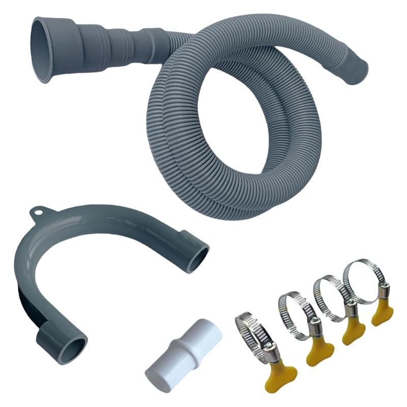 7Pcs Flexible Drain Hose Extension Pipe Kit For Washing Machine And Dishwasher Easy Installation Washing Machine