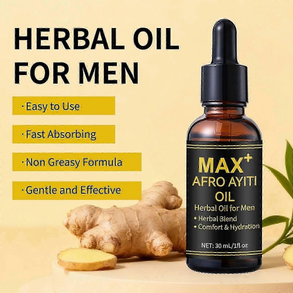 3x Afro Ayiti Oil Natural Herbal Oil For Man Herbal Blend Hydration 30Ml