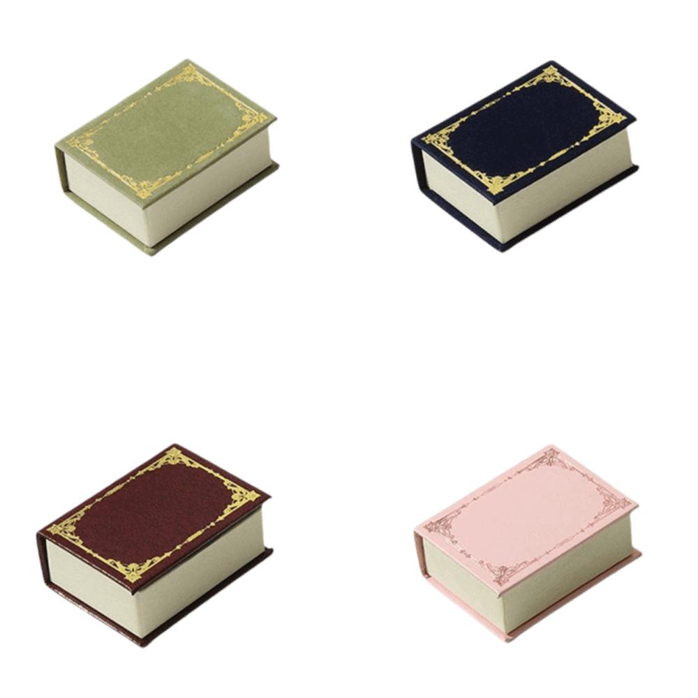 Creative Engagement Ring Case Velvet Jewelry Packaging Durable Book Shape Ring Box  Travel