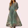 Women's Retro Ethnic Style Ribbon Embroidered Sleeveless Linen V-neck Maxi Dress