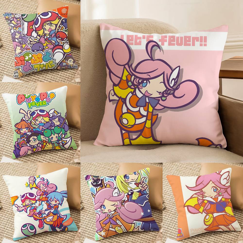 Cute Game P-Puyo Pop Fever-MT Pillow Case Printed Brushed Fleece Pillow Baby Skin-Touch Eco-Friendly Dye-Sublimat